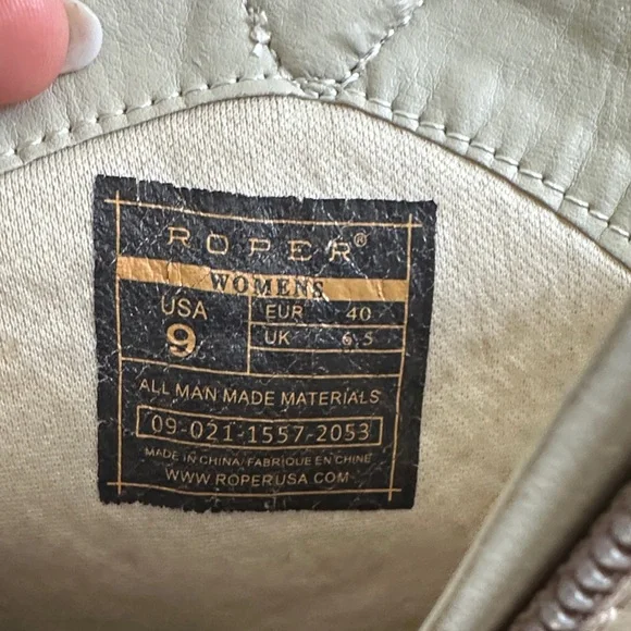 Roper Mae Buckle Women's Ankle Boots - Cream and Brown - Picture 2 of 2